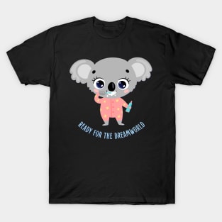 Ready for the dream world Hello little koala in pajamas washing teeth cute baby outfit T-Shirt